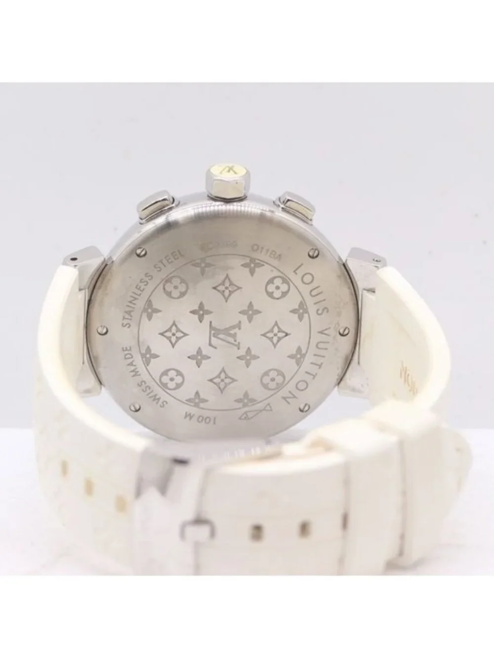 Louis Vuitton Tambour Brea Cup Quartz Date Chrono Smoseco White Dial Watch